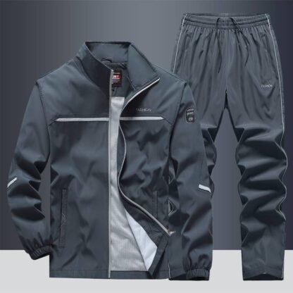 Men's Loose Lapels Casual Sportswear Polyester Composite Fabric - Image 10