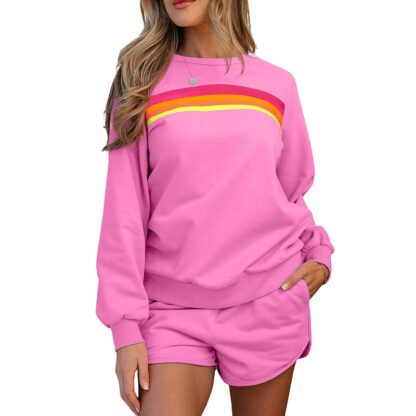 Fashion Trend Multicolor Long Sleeve Two-piece Set For Women - Image 9