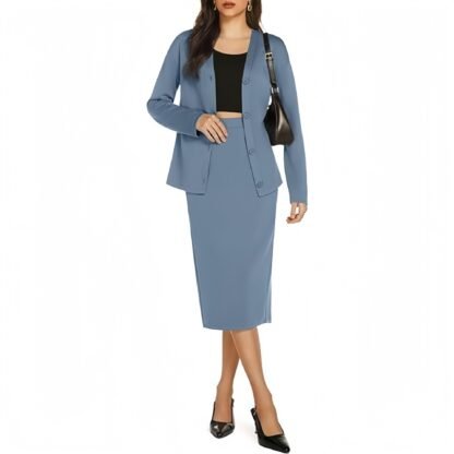 Mid-length Dress Fashion Casual Wear Long-sleeved Cardigan With Suit - Image 4