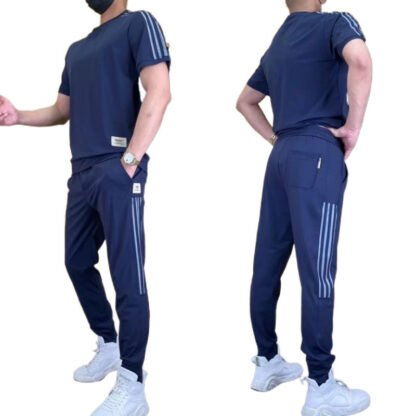 Men's Trend Loose And High-elastic Ice Silk Leisure Suit - Image 5