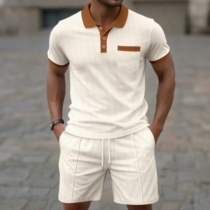 Summer New Men's Waffle Lapel Suit - Image 9