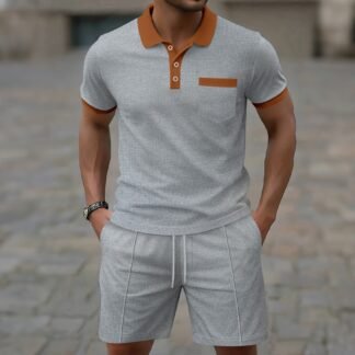 Summer New Men's Waffle Lapel Suit