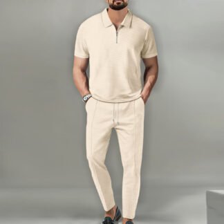 Men's Fashion Personality Solid Color Waffle Lapel Suit